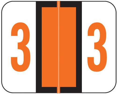 Smead Numeric Label, Bccrn Series (ROLLS), 3, Orange