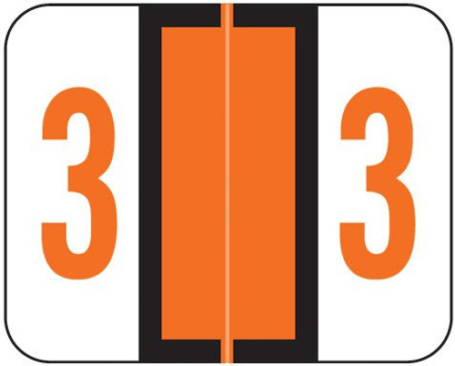 Tab Numeric Label , Tpnv Series (ROLLS), 3, DK. Orange