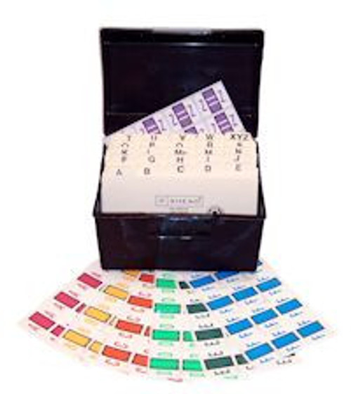 Smead Compatible Alphabetic Labels - BCCS/BCCR Match (Sheets) Desk Set 2,484 Assorted Labels A-Z+Mc Includes File Box & Index Set