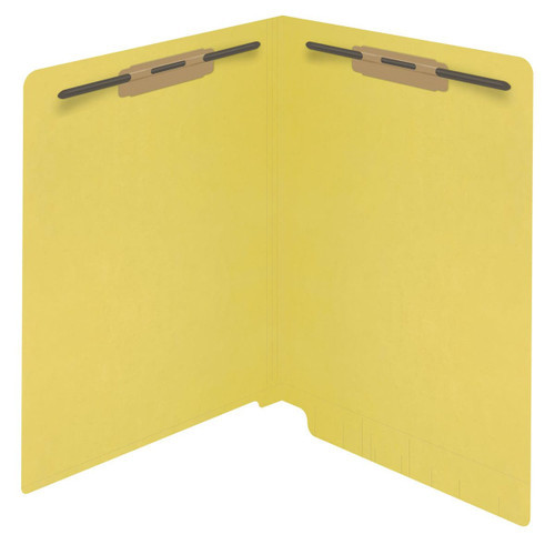 Yellow End Tab 14 PT. Colored Folder With Fasteners In Positions 1 & 3, Letter Size, 50/BOX