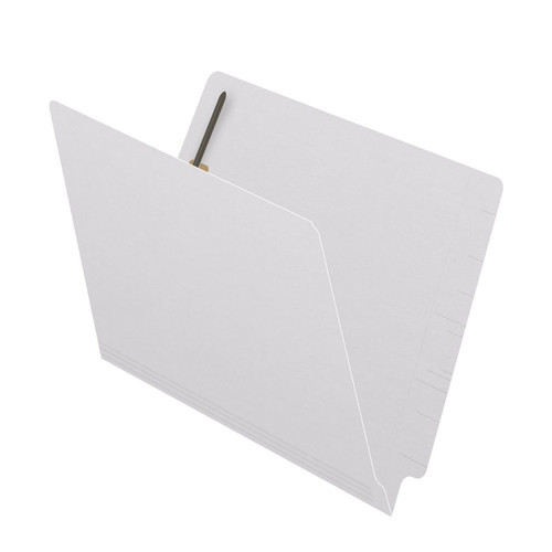 End Tab 11 Pt. Colored Folder with Fasteners - 50/Box - Letter Size - White