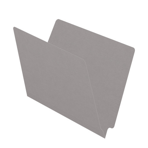 End Tab Colored File Folder - Letter Size - Straight Cut - GRAY - 100/Box