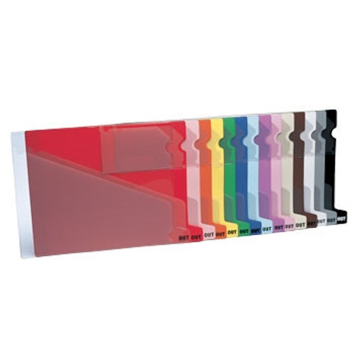 Out Guide Bottom Tab Slant Pocket - 13" x 9-1/2" - 10 Color Options - 25/Pack