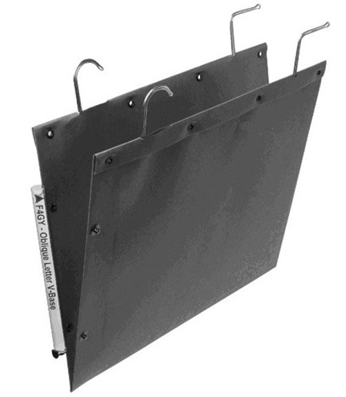 Oblique Letter Depth Size Hanging Compartment, V-BASE, Gray, 11-3/4" d x 9-7/8"H, Installed Height 12", max capacity 2", 12" On Center, Box Of 25