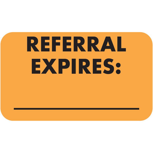 "Referral Expires" Label - Fl. Orange - 1 1/2" x 7/8" - Box of 250