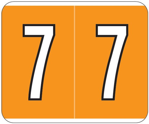 Kardex Numeric Label - PSF-138 Series (Rolls) - 7 - Orange