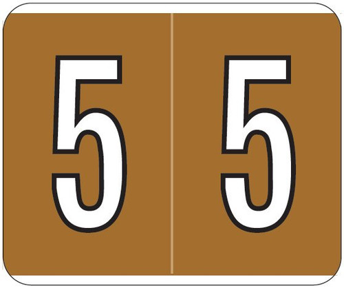 Kardex Numeric Label - PSF-138 Series (Rolls) - 5 - Brown