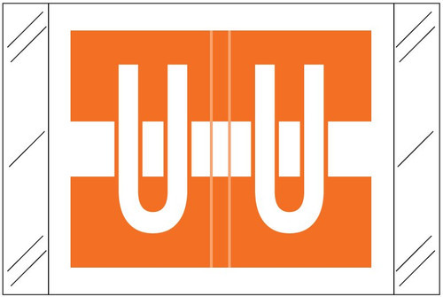 Tabbies Alphabetic Labels, 12030 Series (ROLLS) U- Orange