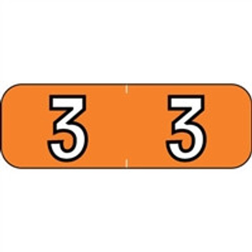 Barkley Systems Numeric Label, Fnbam Series (ROLLS), 3, Orange