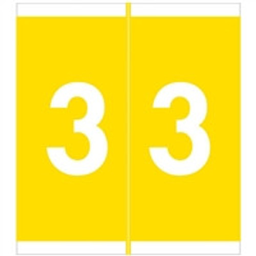 Barkley Systems Numeric Label, Fnavm Series (ROLLS), 3, Yellow