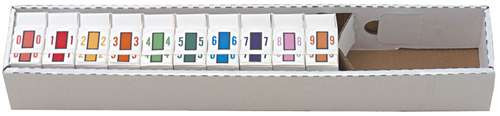 TAB Numeric Labels - 1282 Series (Rolls) - 0-9 Set with tray