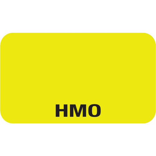 "HMO" Label - Fl. Chartreuse - 1 1/2" x 7/8" - Box of 250