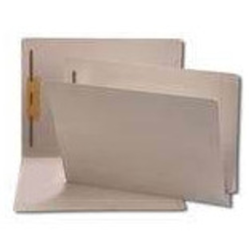 End Tab File Folder W/ Fasteners, Position 1 & 3, Gray, Letter, 11 Pt, Reinforced Full End Tab, 50/BOX