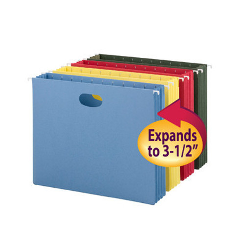 Smead 64290  Hanging Pocket, 3-1/2" Expansion, Letter Size, Assorted Colors, Carton Of 48