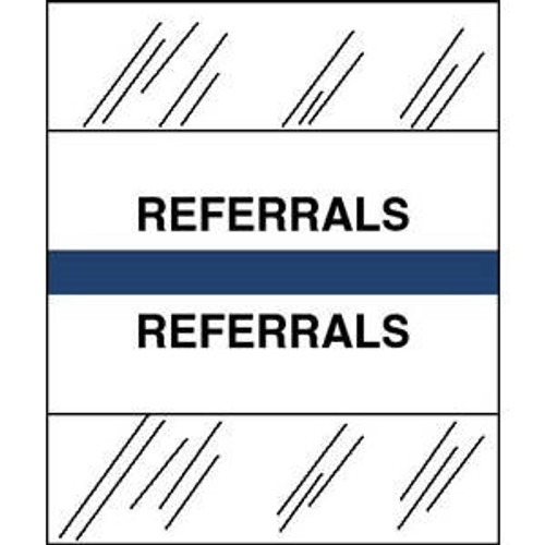 Tabbies Patient Chart Index Tabs/Labels   - "Referrals" -  Blue - 1/2" H x 1-1/4" W - 100/Pack