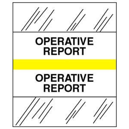 Tabbies 54535, Patient Chart Index TABS/LABELS, Yellow, "OPERATIVE REPORT", 100/PACK