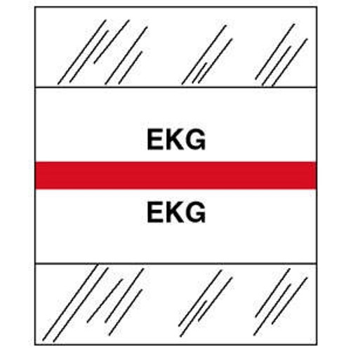 Tabbies Patient Chart Index Tabs/Labels - "EKG" - Red - 1-1/4" - 100 Tabs/Pack