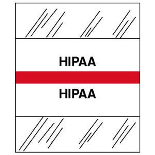 Tabbies 54546, Patient Chart Index TABS/LABELS,  "HIPAA",  Red, 1-1/4", 100/PACK