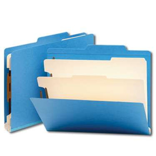 Smead Classification File Folder, 2 Divider, 2" Expansion, Letter Size, Blue, 10 per Box (14001) - 5 Boxes