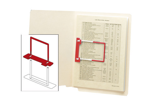 Smead 68260  U-CLIP Bonded Fastener, 2" Capacity, Red, 100 Per Box (68260)