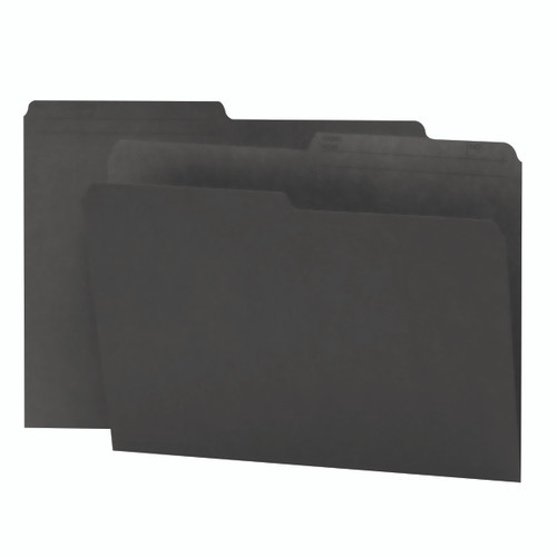 Smead 10364  Reversible File Folder, 1/2-CUT Printed Tab, Letter Size, Black, 100 Per Box (10364)