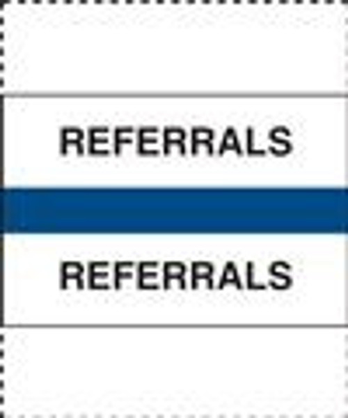 400 Series Create Your Own Patient Chart Divider Tab - "Referrals" - Blue -  1-1/4'' x 1-1/2'' - 100/Pack