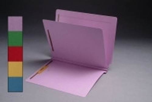 Lavender Colored Classification Folder,  Full Cut End Tab, Letter Size With 1 Divider And 4 Fasteners, 14 PT. Stock, 25/BOX