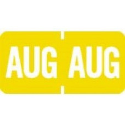 AmeriFile TAB Products Compatible Month Mini-Labels - August - Yellow - 1 W x 1/2 H - Roll of 1000