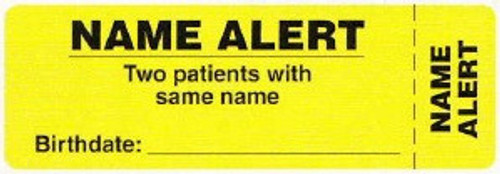 AmeriFile Wrap-Around Labels - "Name Alert" - Fl Chartreuse - 3 " x 1 " - Roll of 250