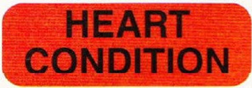 AmeriFile Medical Labels - "Heart Condition" - 1 1/4" x 5/16" - Fl. Red - 500/Box