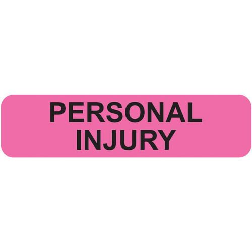 AmeriFile -  "Personal Injury" Label - Fl. Pink - 1 1/4" x 5/16" - Box of 500