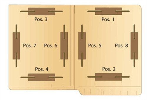 End Tab File Folder W/ Fasteners, Position 2 & 4, Pink, Letter, 11 Pt, Reinforced Full End Tab, 50/BOX