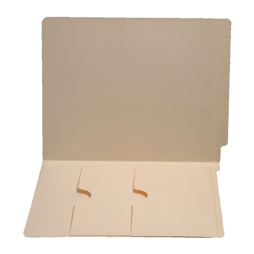 Medical Arts Press Match End Tab Folders with Double Pockets inside left - 11 pt. Manila - (50/Box) (31472)