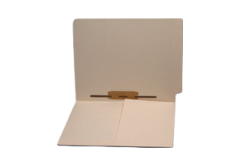 End Tab Folder with 1/2 Pocket Inside Front - 1 Fastener in Position 5 - Full Cut End Tab - 14 PT. Manila - Letter Size - Box of 50