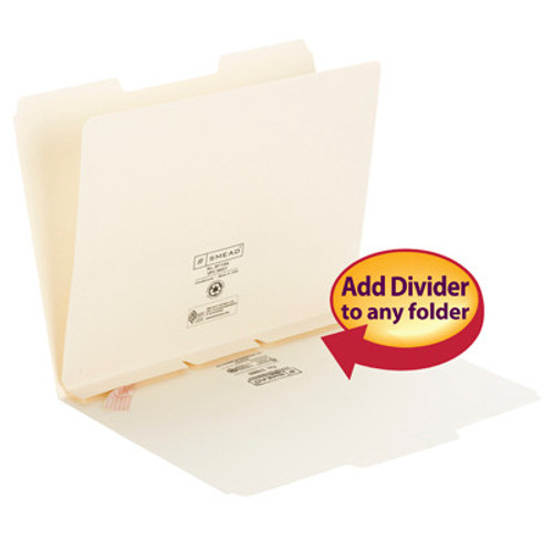 Smead 68021  SELF-ADHESIVE Folder Dividers, Side Flap Style, Letter, Manila, 100/BOX