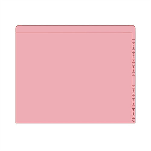 END/TOP Tab Numeric Kardex Folders, Pink, Letter Size, 3/4" Expansion, Pink, 100/BOX