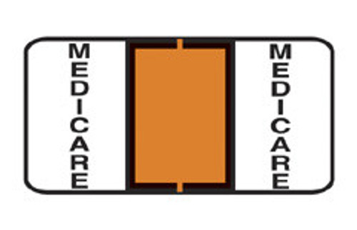 Jeter Specialty Label "Medicare" - Color Orange - Sheets for File Box - 1-1/2" W x 3/4" H - 240 Labels Per Pack