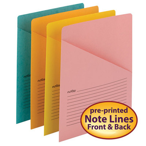 Smead Organized Up Notes Slash Jacket, Letter Size, Assorted Colors, 12 per Pack - Total of 6 Packs