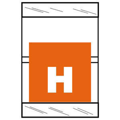 Col'R'TAB Top Tab Alpha Labels - 82050 Series - Letter 'H' -  Orange - 1-1/2" H x 1" W - Labels on Sheets - 100/Pack