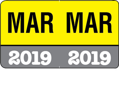 Month/Year Labels 2019 - March - 225 Labels Per Pack - 1-1/2" W x 1" H