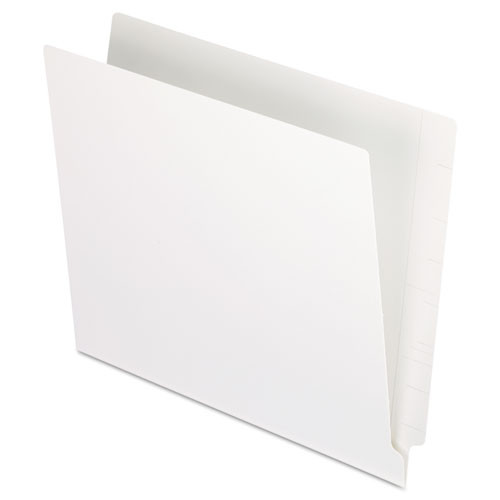 White End Tab File Folder With Fasteners In Positions 5 & 7, Color White, Letter Size, 14 Pt, Reinforced Tab, Full End Tab, Carton Of 250