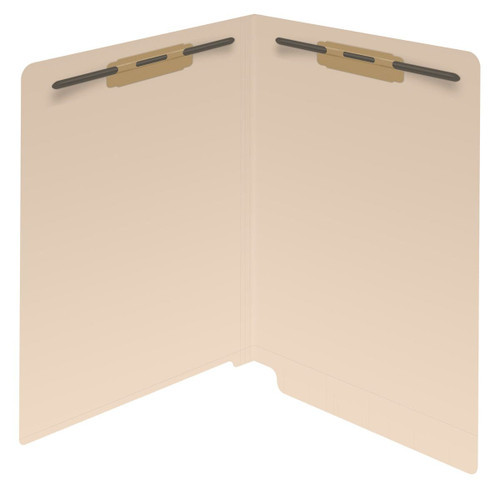 Medical Arts Press Match Full Cut End Tab File Folders with 2 Permclip Fasteners in Position 1 and 3 - Reinforced Tab - 14pt Manila (50/Box)