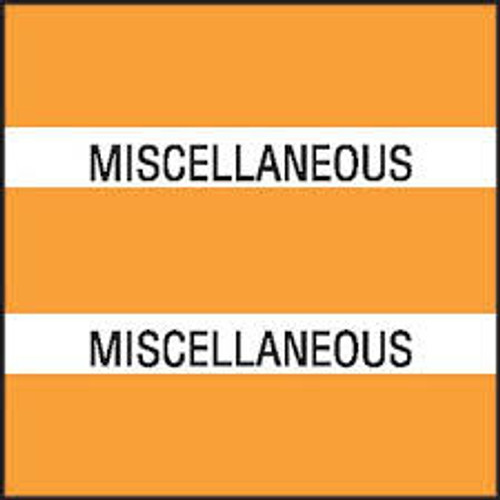 Chart Divider Tabs "Miscellaneous" - Orange - 1 1/2" X 1 1/2" - Pack of 102