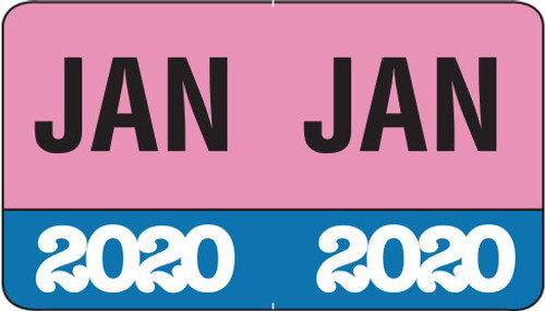 MONTH/YEAR Labels 2020, January, 225 Labels Per Pack, 1-1/2" w x 1" H