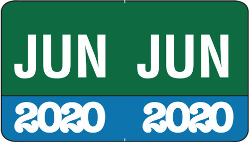 MONTH/YEAR Labels 2020, June, 225 Labels Per Pack, 1-1/2" w x 1" H