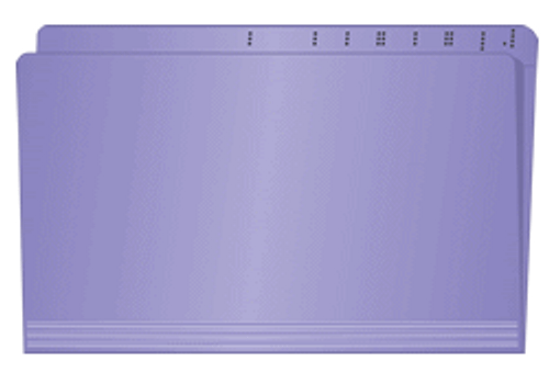 Top Tab File Folder LEGAL Size - Lavender - Fasteners in Positions 1 & 3 - 11 Pt. - Double Ply Straight Cut Tab - 50/Box