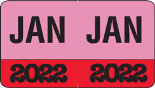 MONTH/YEAR Labels 2022, January, 225 Labels Per Pack, 1-1/2" w x 1" H