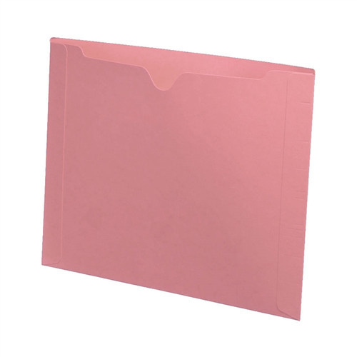 Dental Style Jackets With One Pocket, Colored, 11 PT. Flat No Expansion, Reinforced Edges, Letter Size, 50/BOX, Pink