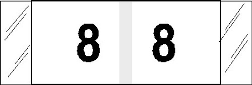 Tabbies 11838, Original COL'R'TAB Numeric 11830 Label Series, 1/2" numeric tabs "#8", black & white, 1/2"H X 1-1/2"W, 500/ROLL