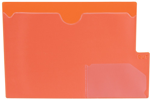 Tabbies 74583, Orange Large Tab Vinyl Outguide, OVERALL: 9"H x 13-1/4"W, Body SIZE: 9"H x 12"W, Orange, 10/PACK